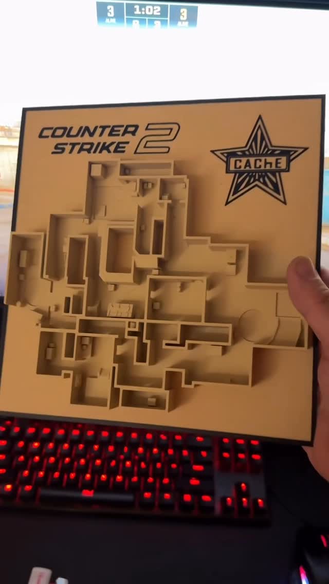 3D-printed Counter-Strike 2 Cache map model