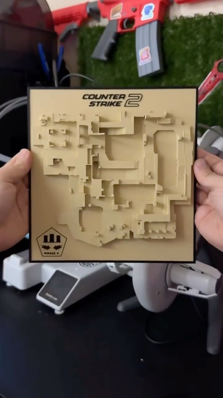 3D-printed Counter-Strike 2 Mirage map model