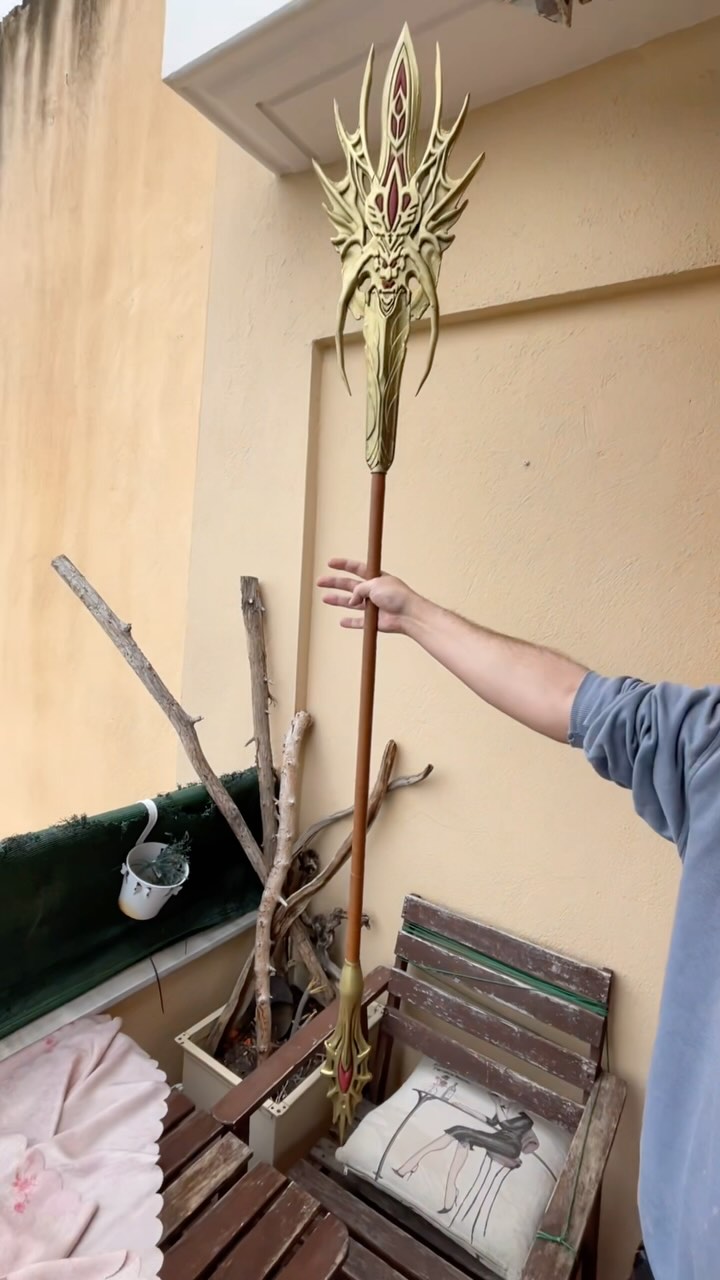 The completed Arcana Mace prop from Lineage 2